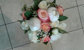 Rose and Peony Compact Bridal Posie